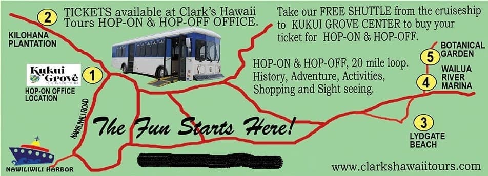 KAUAI - Hop-On Hop-Off Tour for Cruise Ship Guests