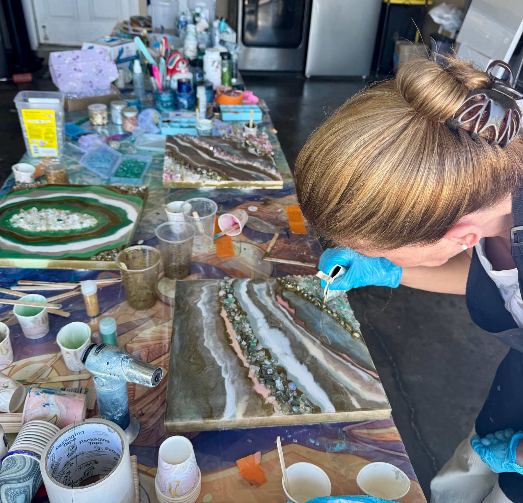 Epoxy Resin Geode Painting Art Class