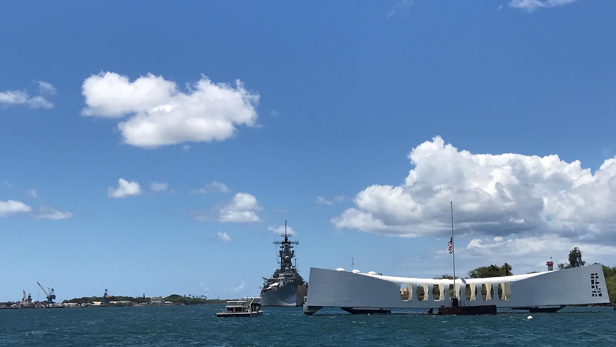 Pearl Harbor & USS Arizona with Downtown Honolulu