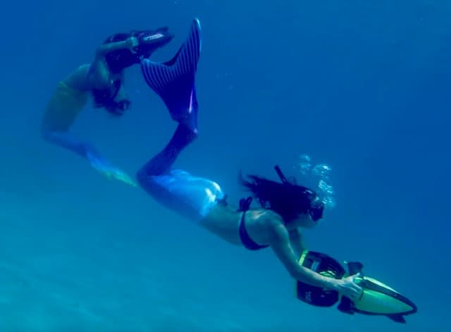 Eco Sea Scooter with Mermaid Tails Beach Entry