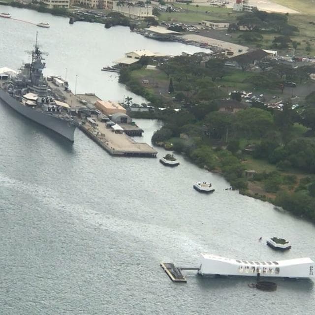 Pearl Harbor & USS Arizona with Downtown Honolulu