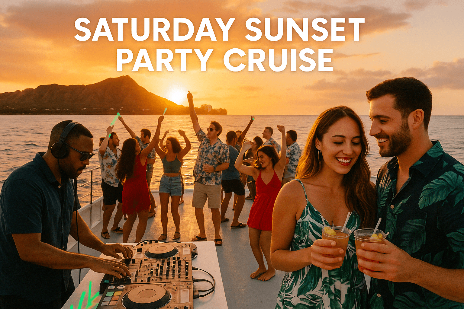 Disco Sunset Party Cruise – DJ, Trampoline, BYOB & 2 Cocktails (18+)
