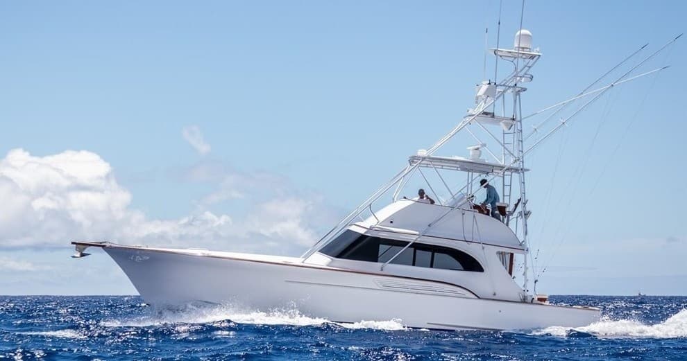 Private Luxury Fishing Charter on 47ft Vessel 'KU'ULA KAI". Bathrooms & A/C