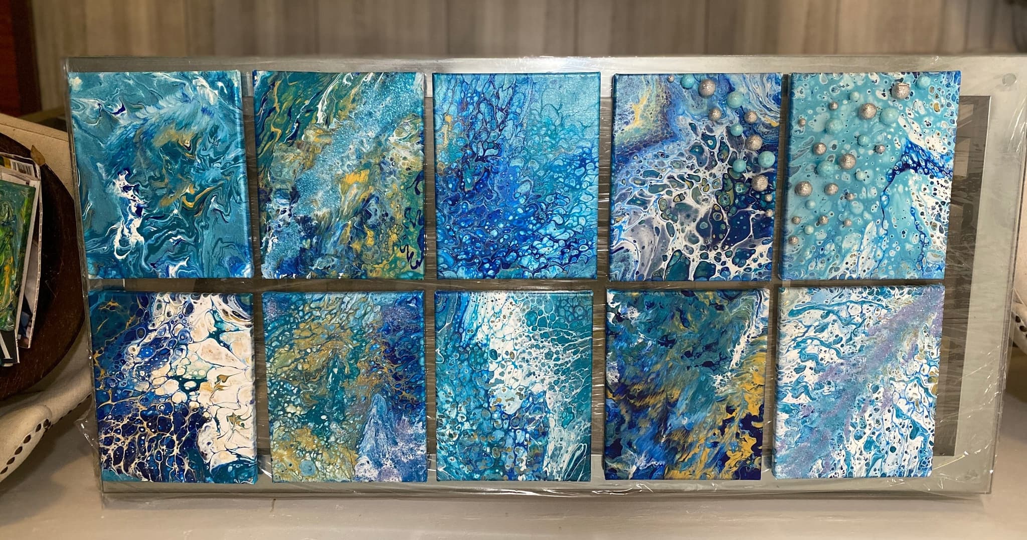 Fluid Acrylic Pour Class • 2 canvases 2 styles