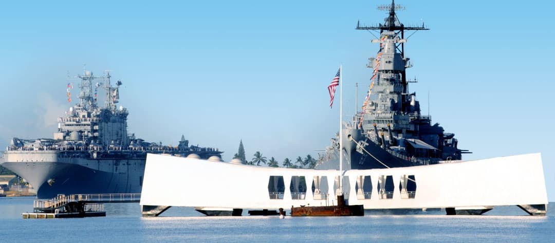 8M- Battleships of WWII at Pearl Harbor Departing from Maui