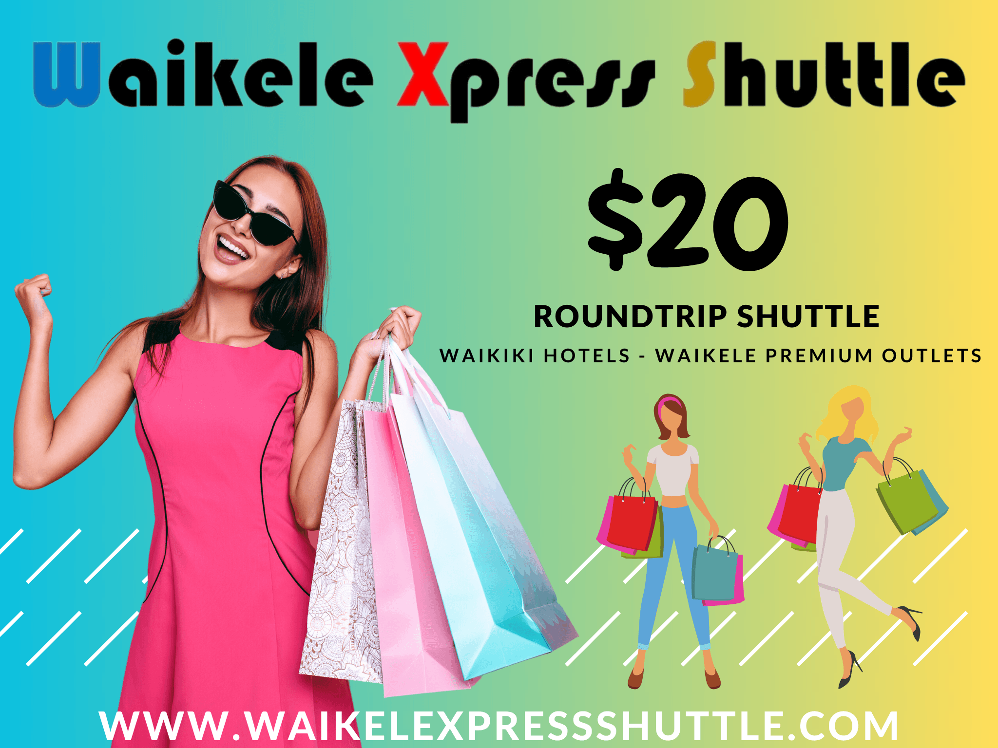 $20 Roundtrip Waikele Xpress Shuttle