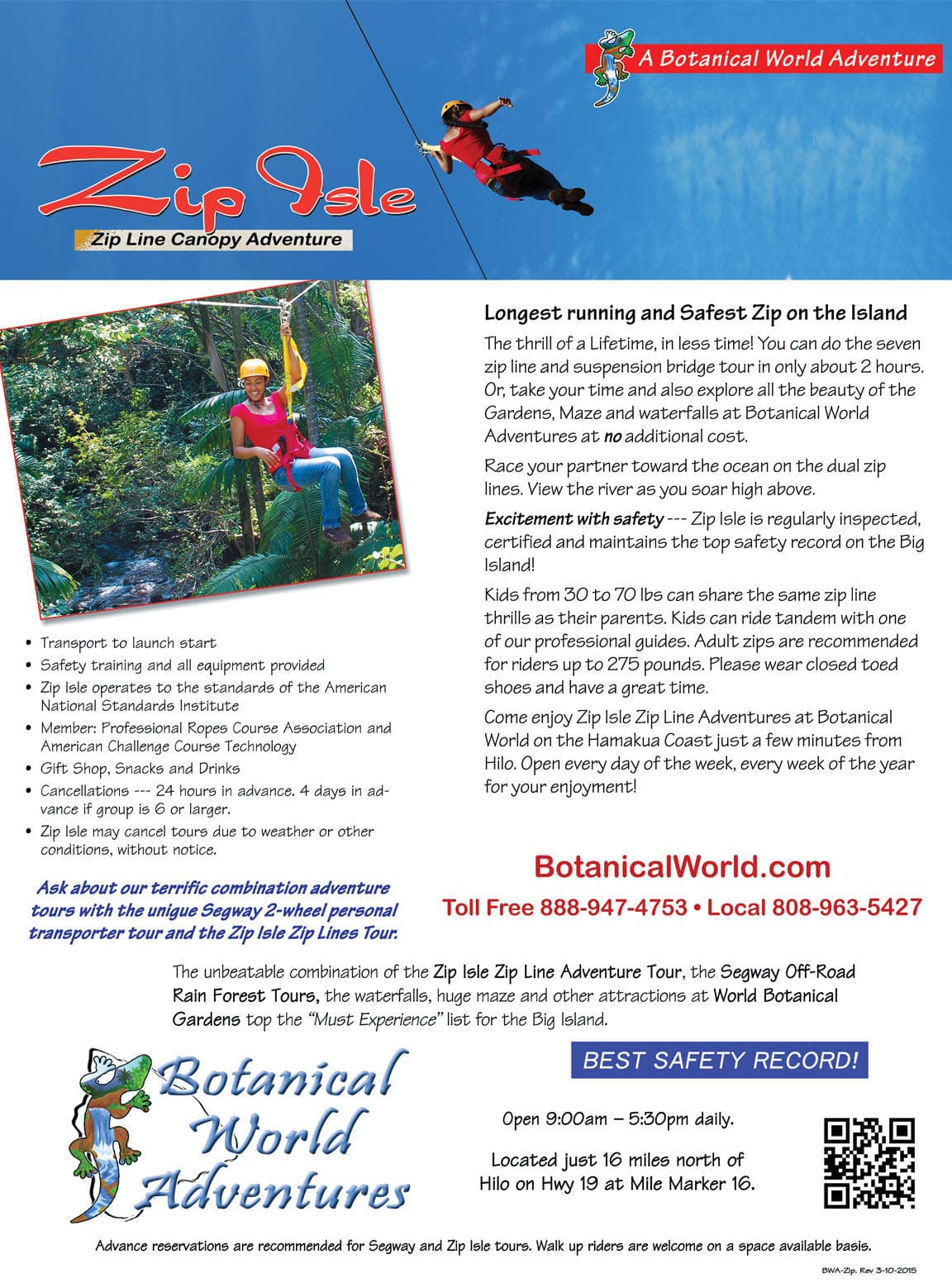 Zip Line at Botanical World Adventures (Approximately 2.5 Hours)