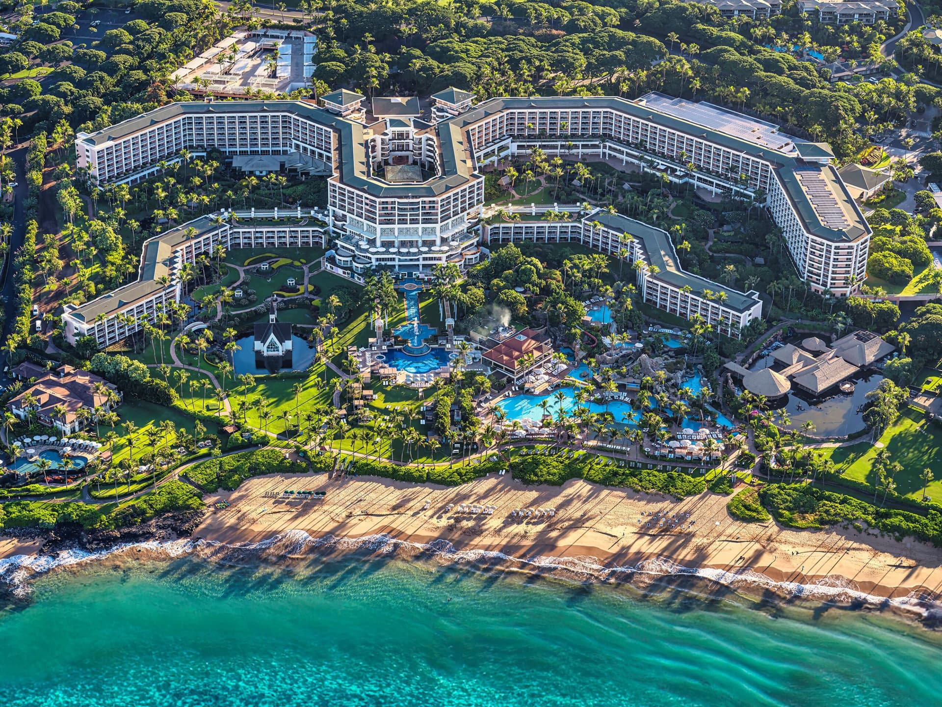 Birdseye view of Grand Wailea and wailea beach