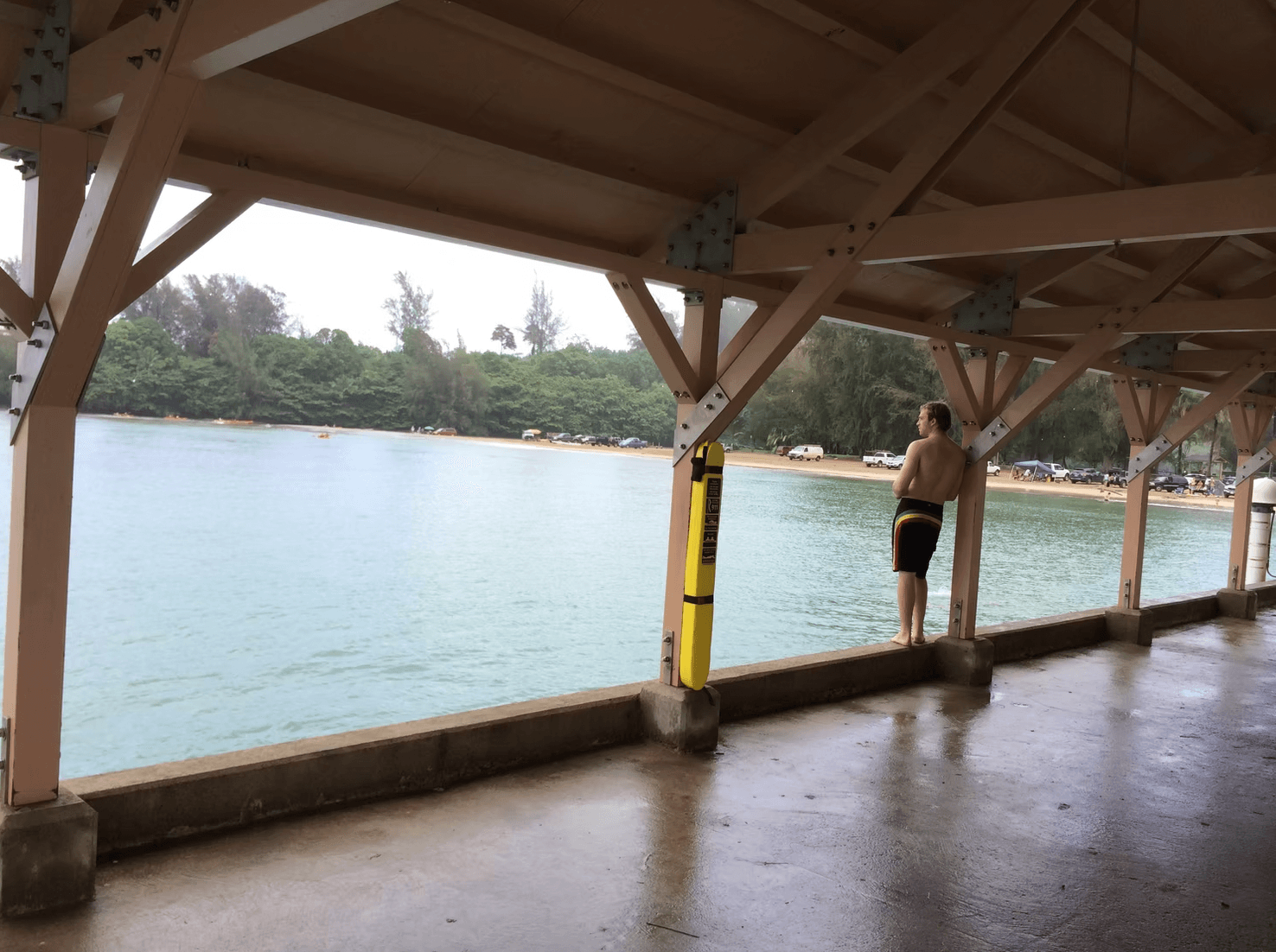 A rescue tube at Hanalei Pier on Kauaʻi. Photo courtesy of Rescue Tube Foundation.