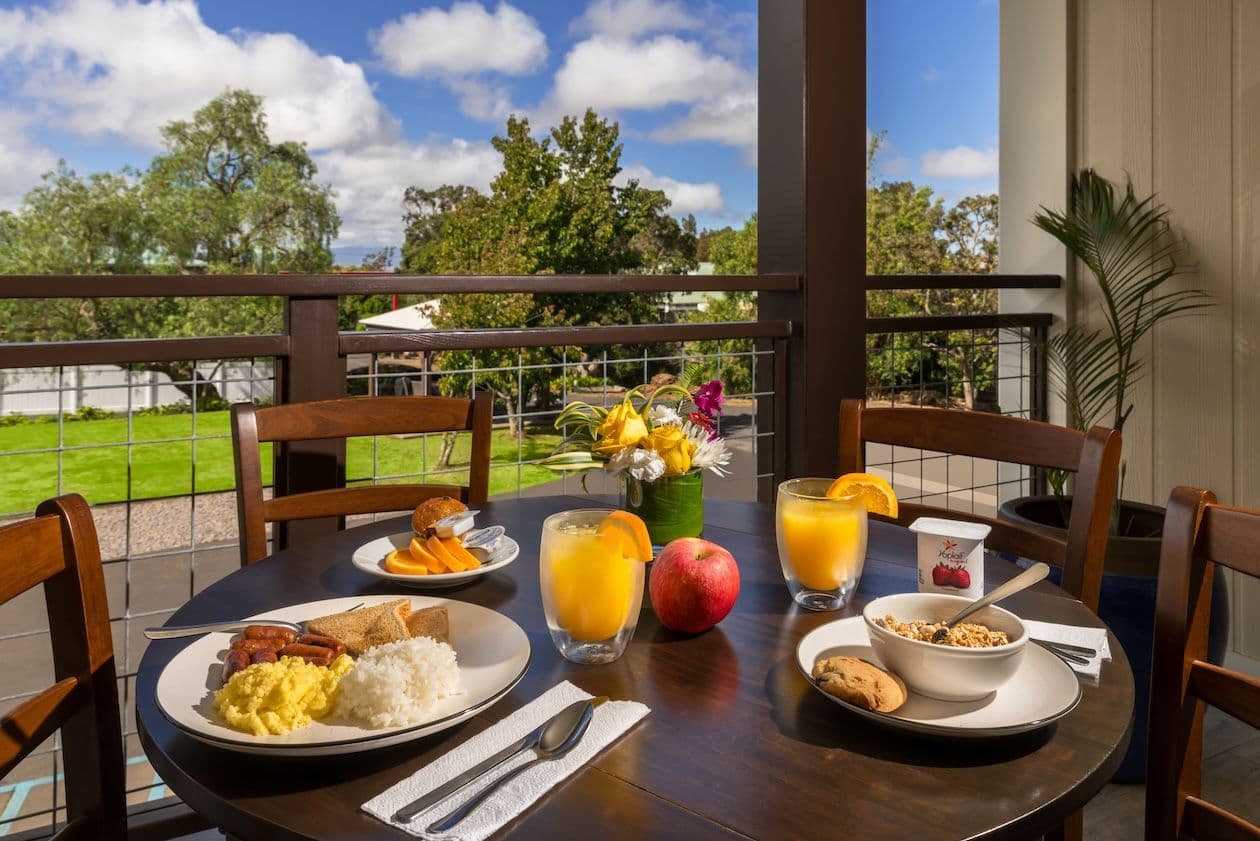 Breakfast at Kamuela Inn in Waimea on Big Island Hawaii.