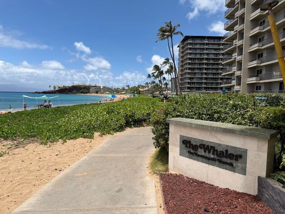 Kaanapali Beach walk near The Whaler hotel in Maui.