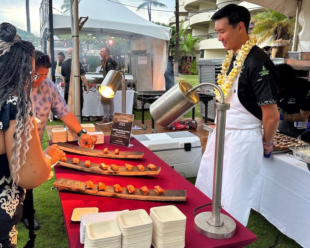 Chef Ki Chung from Bar Maze at Hawaii Food & Wine Festival 2025 at Sheraton Maui Resort & Spa. Photo by Sarah Burchard.