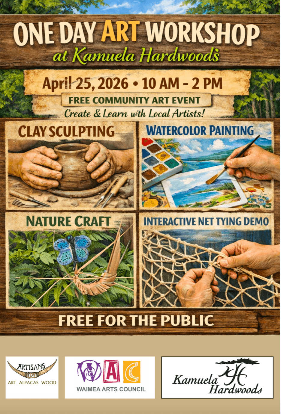 One Day Art Workshop at Kamuela Hardwoods