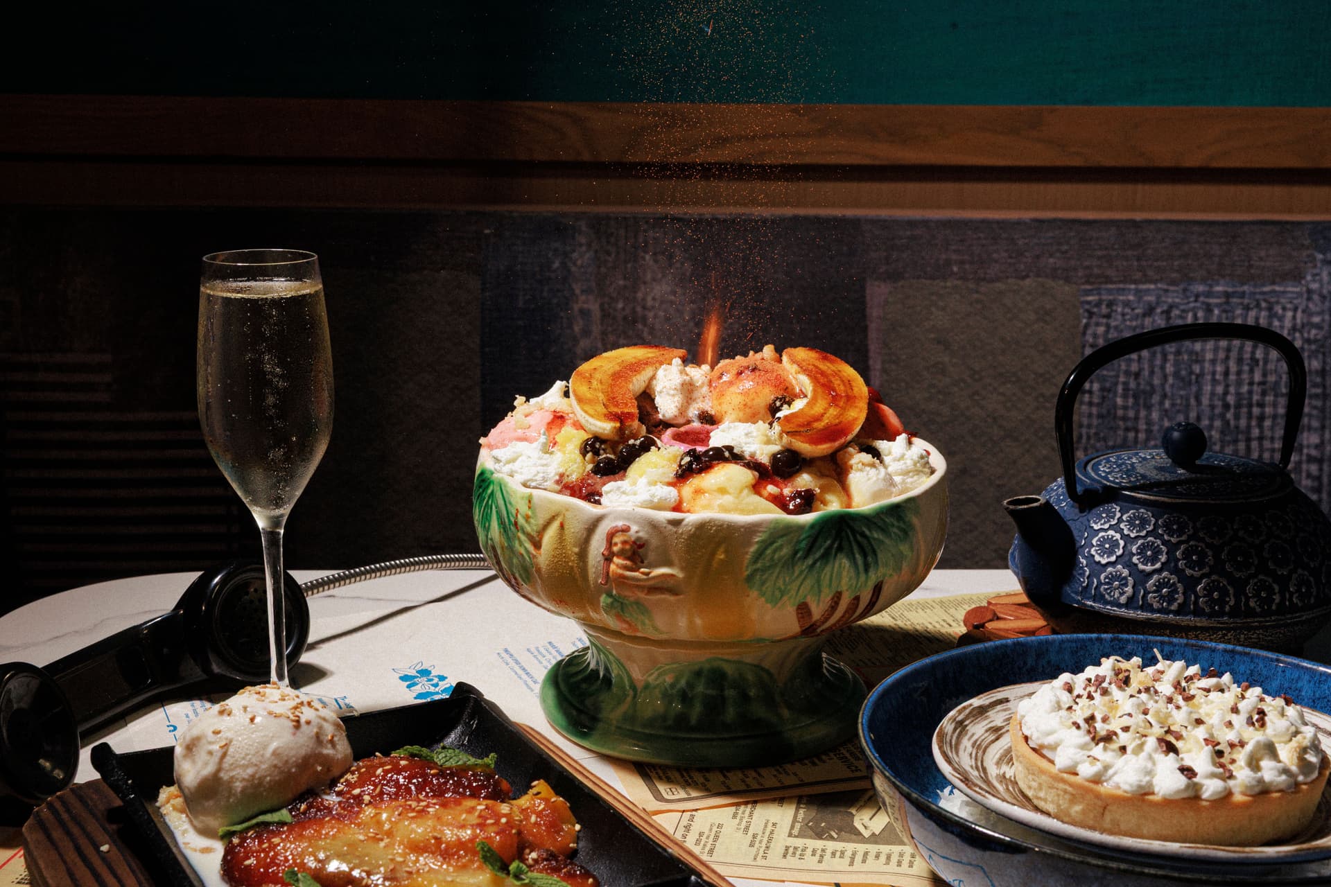 Huge ice cream sundae