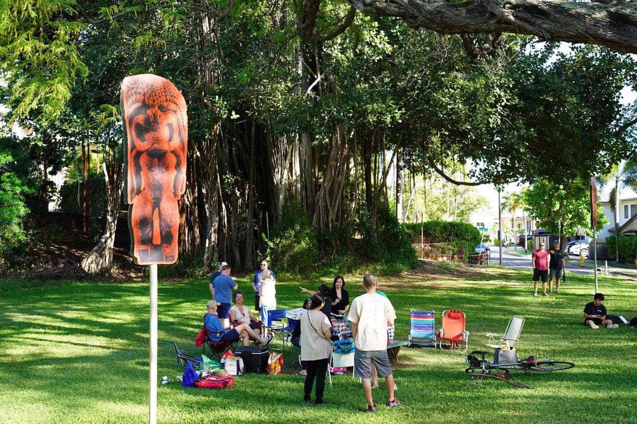 Art installation at Kapiolani Park in Honolulu, Oahu, Hawaii.