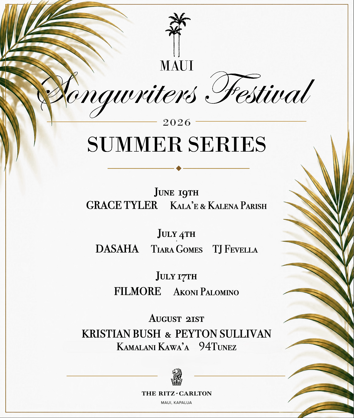 Maui Songwriters Festival Summer Series