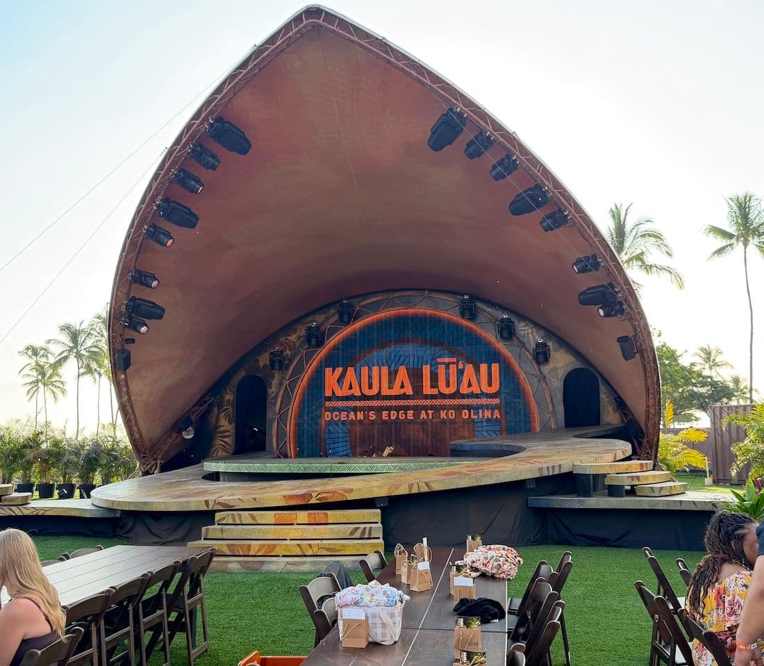 The stage at Kaula Luau in ko olina on oahu hawaii.