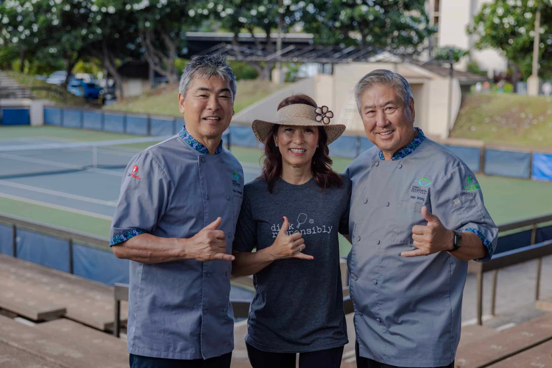 HFWF founders Roy and Denise Yamaguchi and Alan Wong. Photo courtesy of Hawaii Food & Wine Festival.