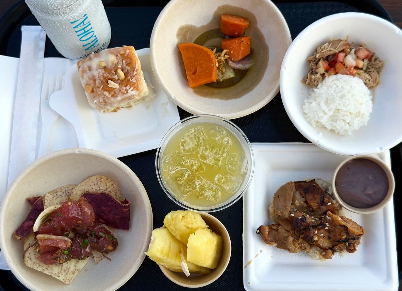 The food at Kaula Luau in Ko Olina on Oahu in Hawaii.
