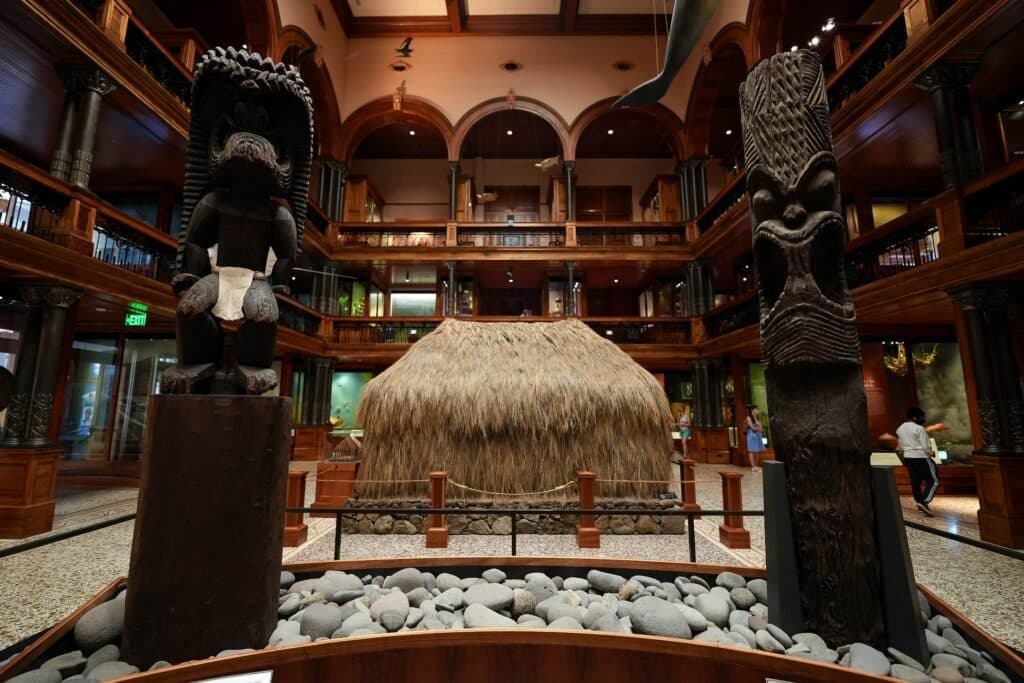 Interior of the Hawaiian Hall of the Bishop Museum, the largest museum of Hawaii in Honolulu on the island of Oahu 2225660697