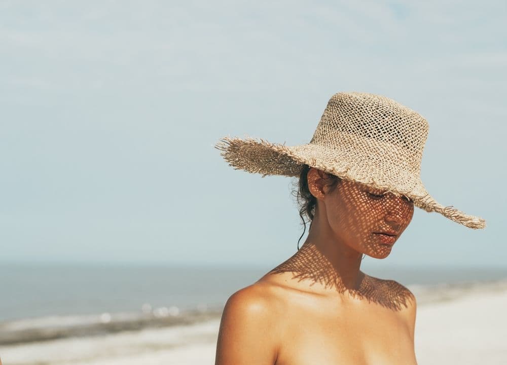Woman wearing a sun hat