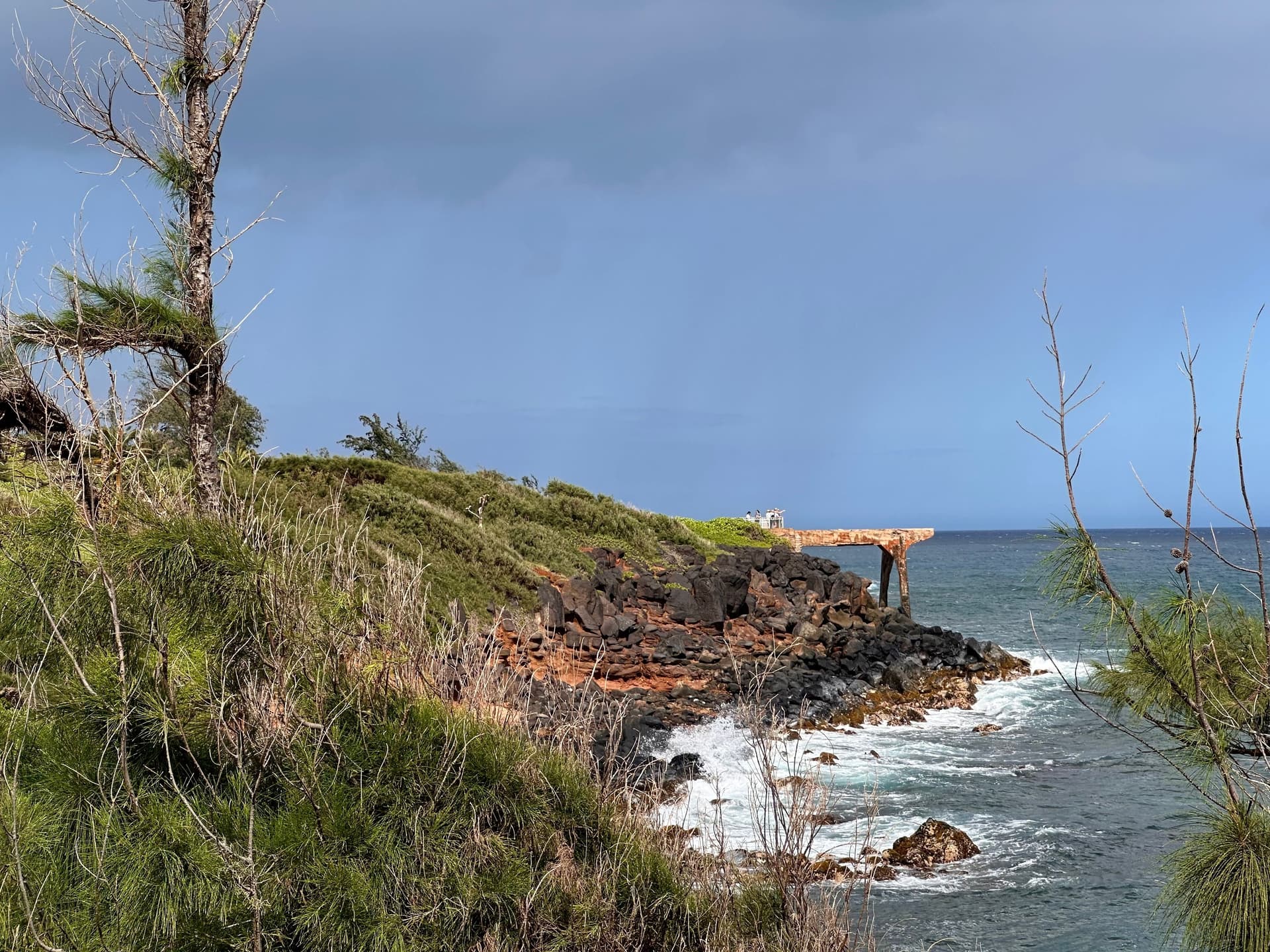 The Pineapple Dump Pier on the east coast of kauai hawaii.