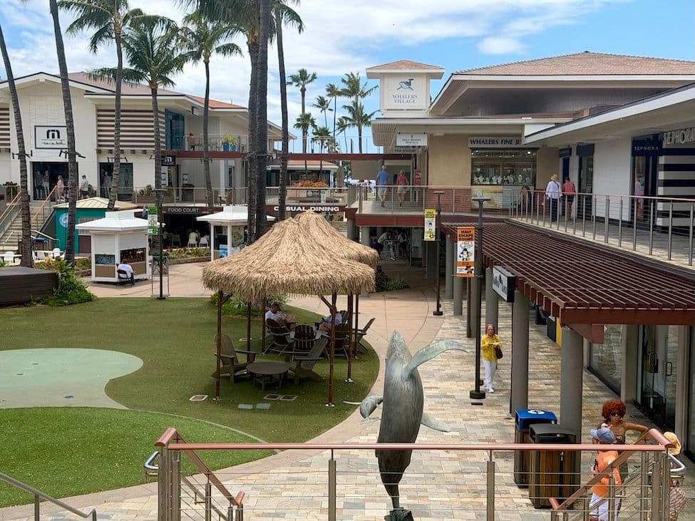 Whalers Village shopping center in Kaanapali Beach Maui Hawaii.