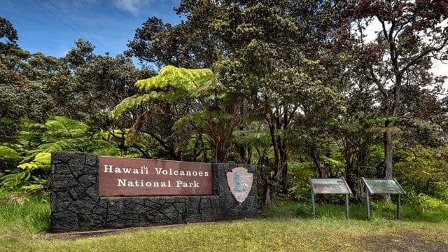 Hawaii Volcanoes National Park Sign