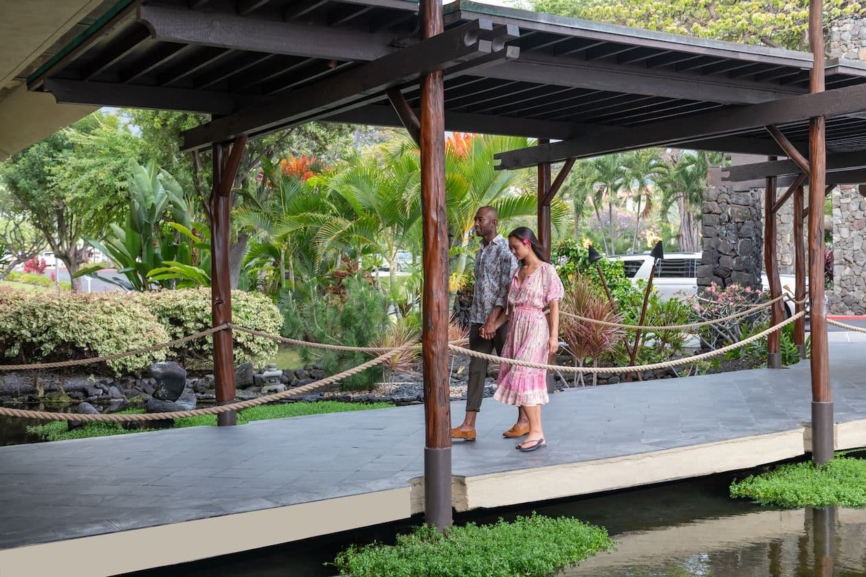 The entrance at Royal Kona Resort on Big Island Hawaii.