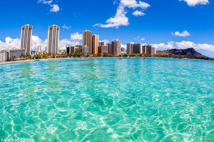 Waikiki, Oahu. Photo: Neal Kido of Salty Glass Co.