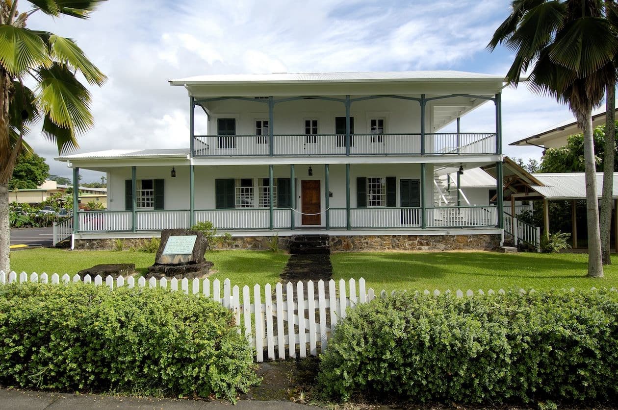 The mission house at Lyman Museum and Mission House on big island Hawaii.