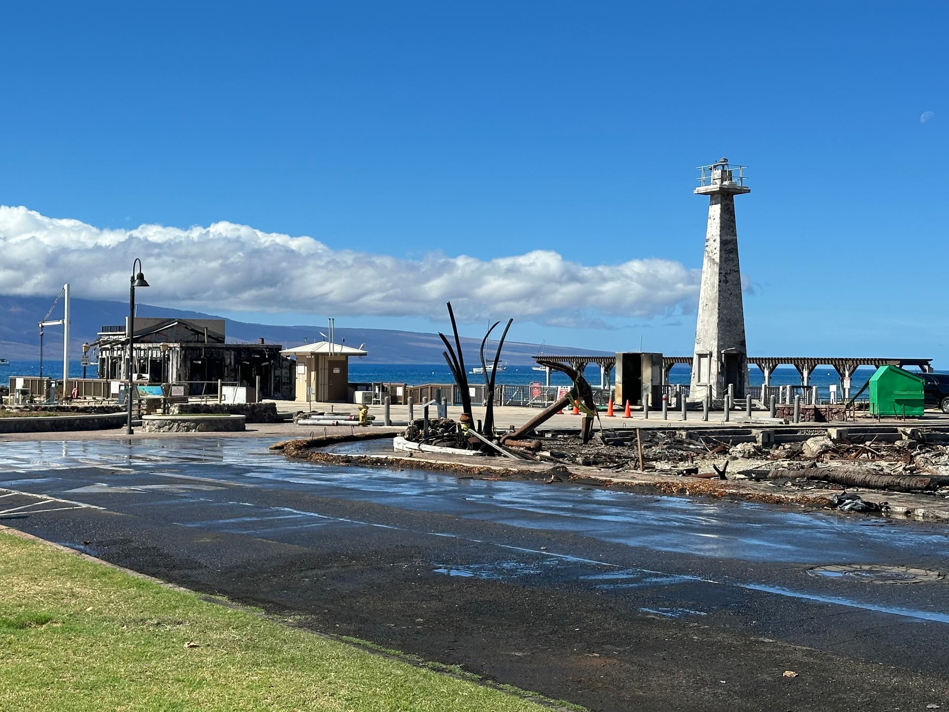 the lahaina lighthouse after the fires on maui