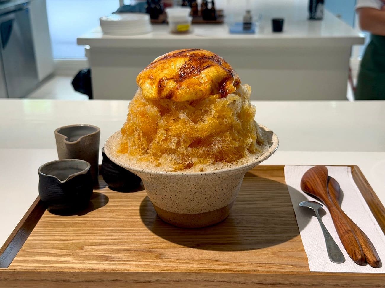 Shave ice with caramel in waikiki hawaii.