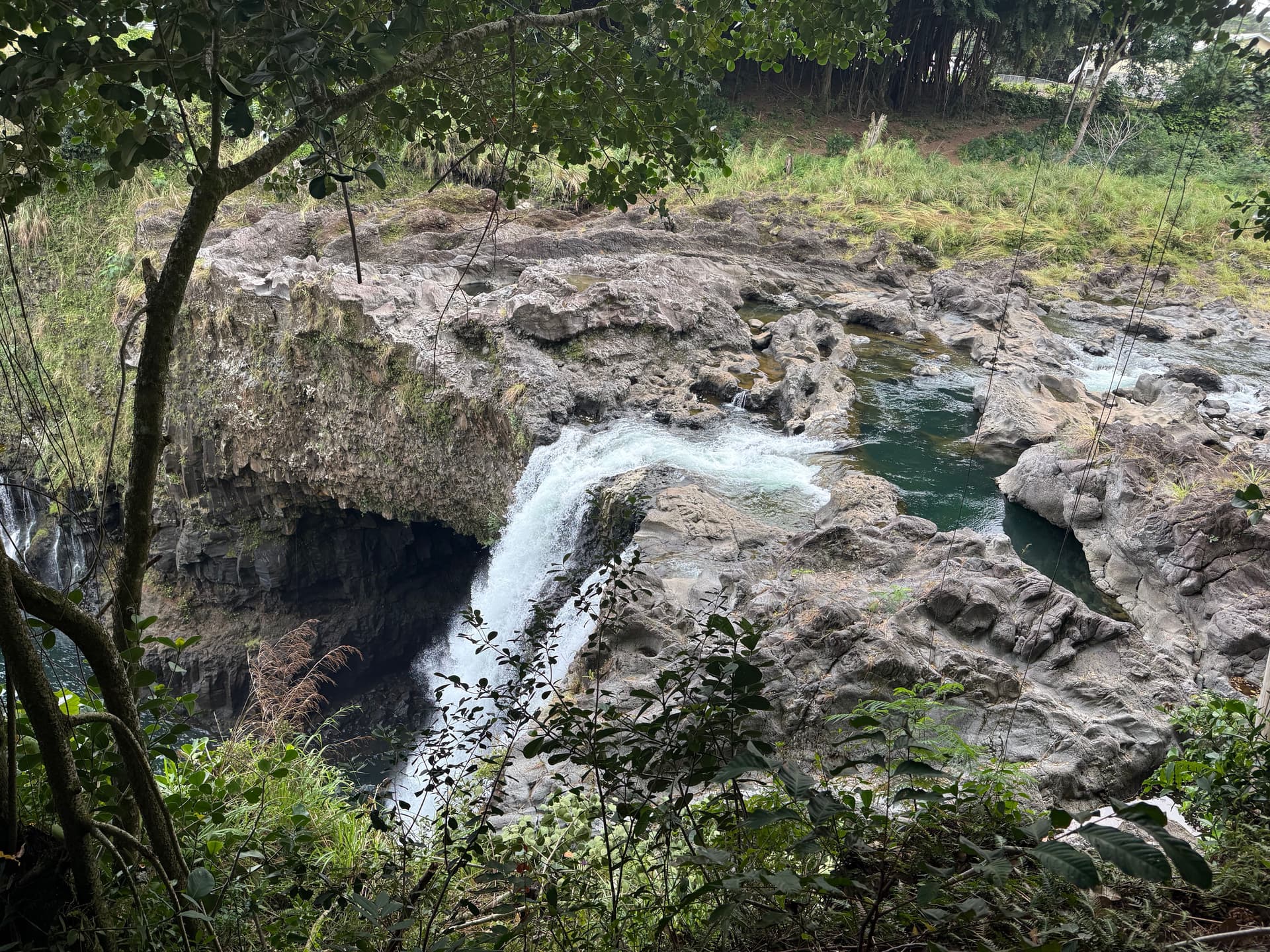 rainbow falls view from OK farms hilo hawaii