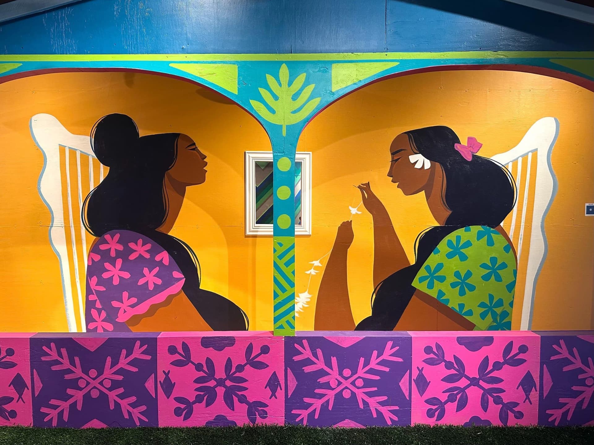 "‘Āina Wonderland & Ahupua’a Hale" by illustrator and owner of Punky Aloha Studios Shar Tuiasoa. Photo by Sarah Burchard.