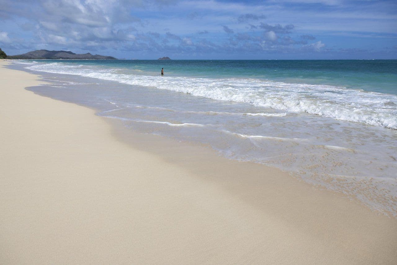 Big beach with white sand
