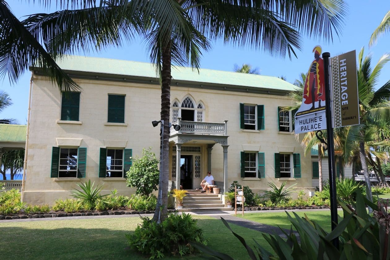 The front of Hulihe‘e Palace on Big Island Hawaii.