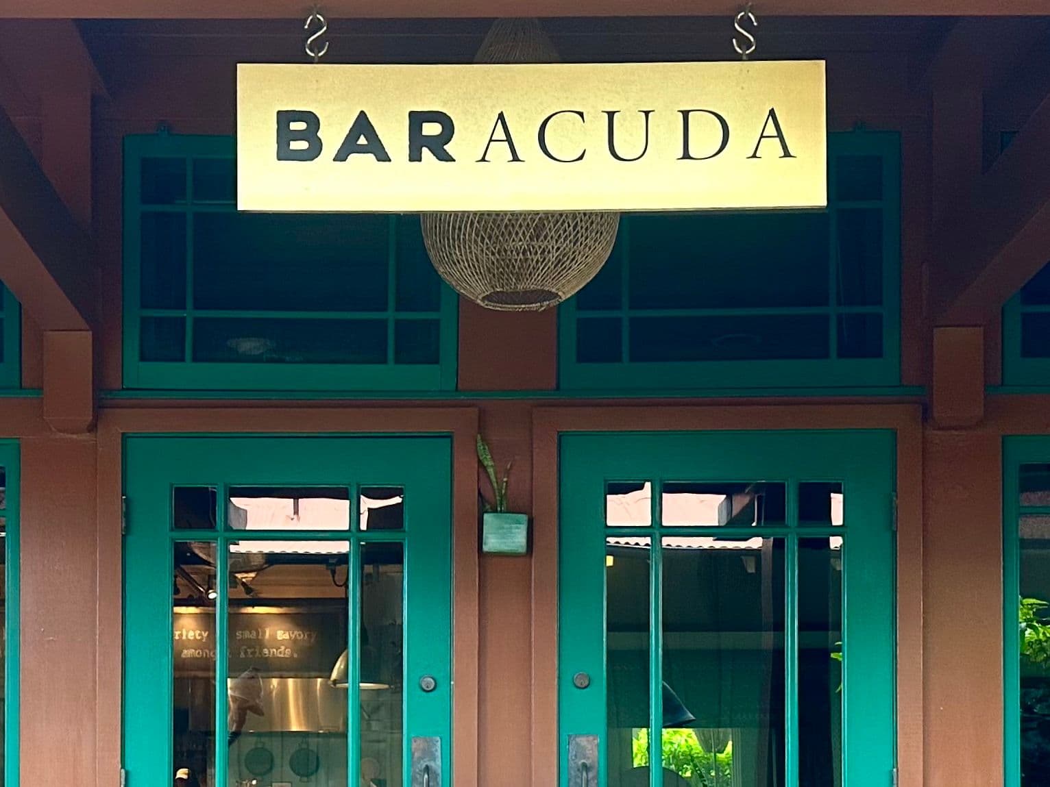 The front entrance of Bar Acuda restaurant on Kauai.