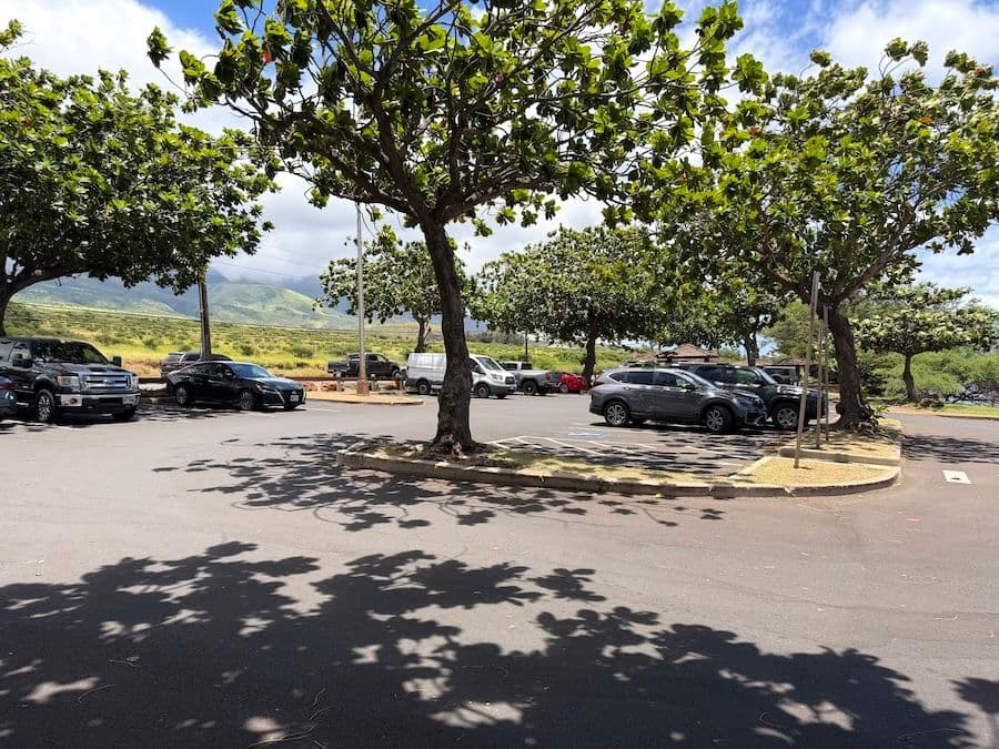 Free Kaanapali parking lot just south of The Westin Maui Resort & Spa. Maui Hawaii.