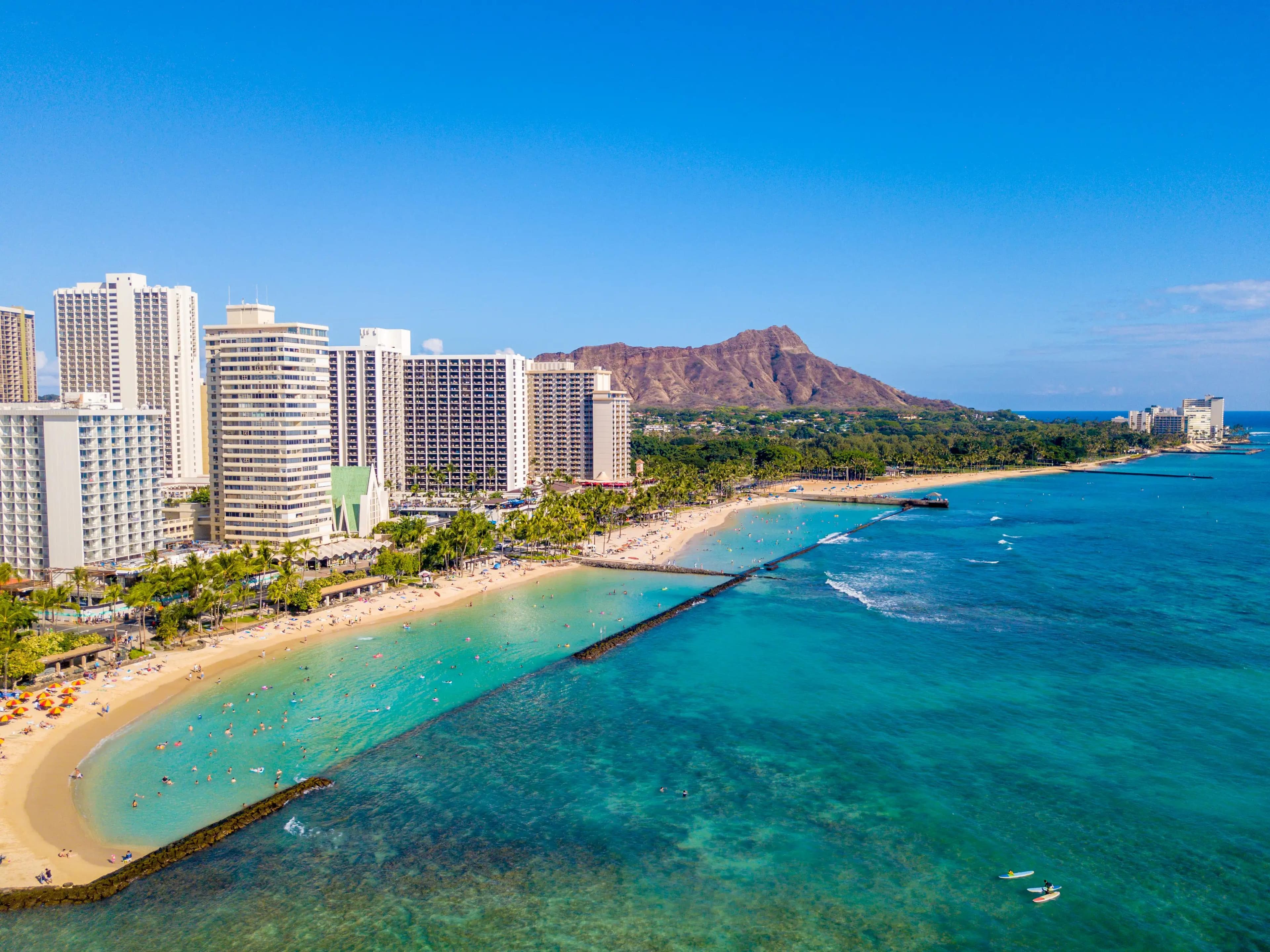 waikiki coastline