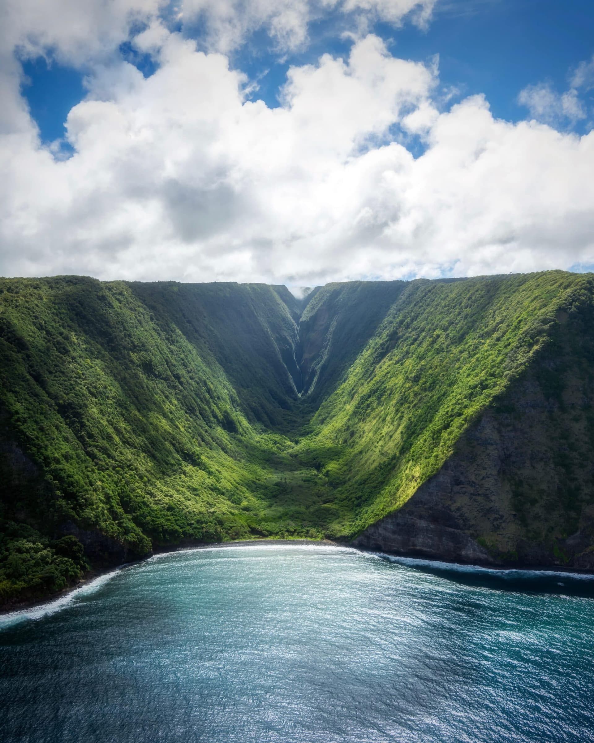 Waipio Valley Hawaii as seen from the coast